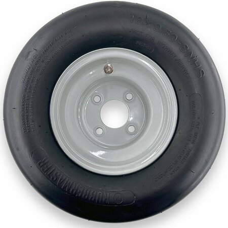RUBBERMASTER - STEEL MASTER Rubbermaster 18x9.50-8 4 Ply Smooth Tire and 4 on 4 Stamped Wheel Assembly 599010